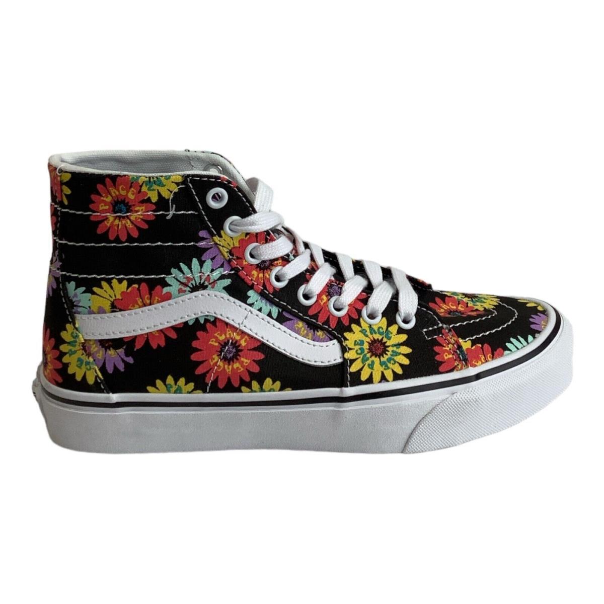 Vans Sk8-Hi Tapered Skating Shoes High Top Peace Floral M 7.5 W 9 EU 40 - White