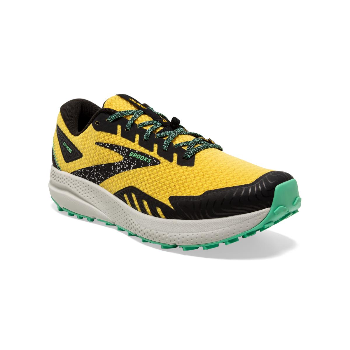 Brooks Divide 4 Men`s Trail Running Shoes Lemon Chrome/Black/Spring Bud