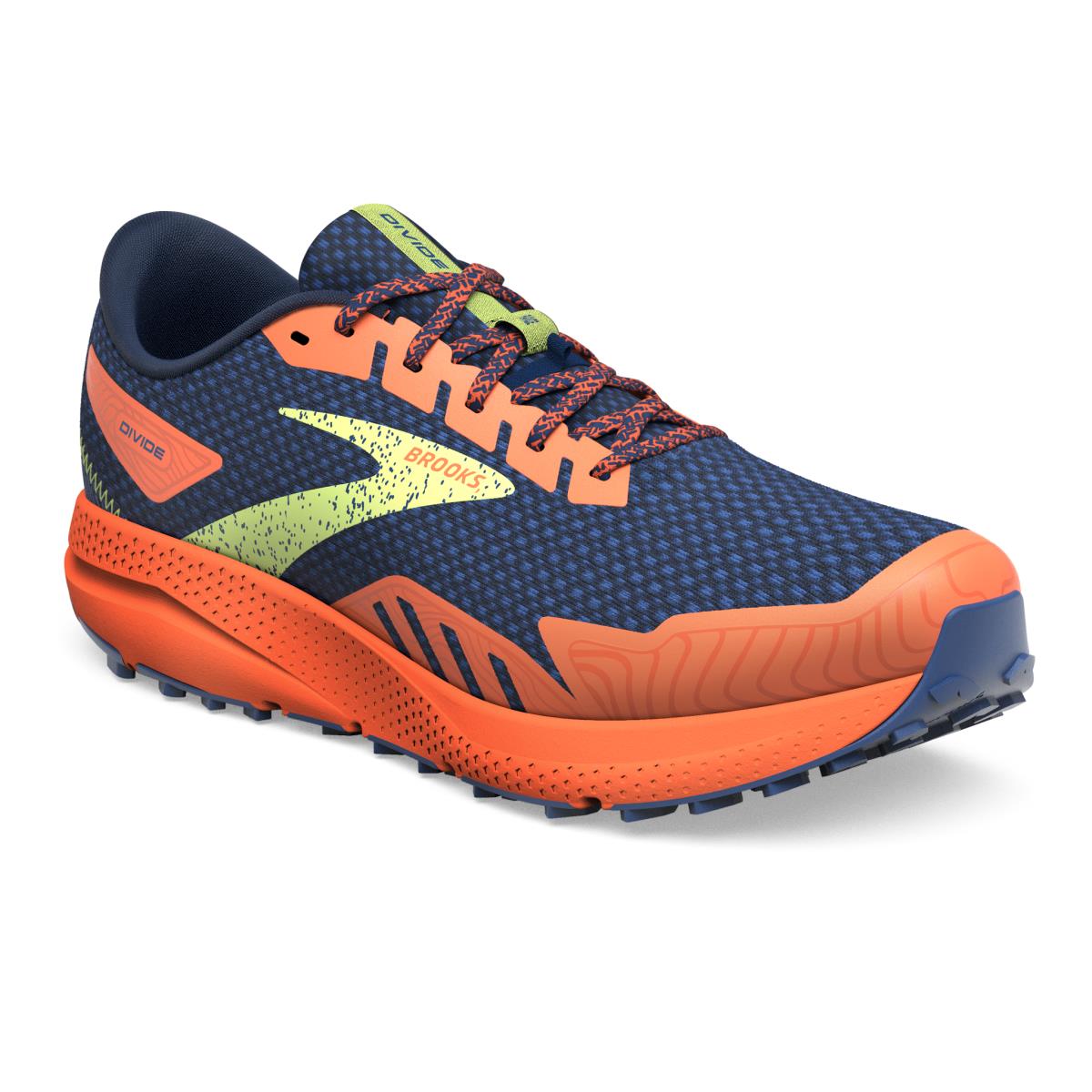 Brooks Divide 4 Men`s Trail Running Shoes Navy/Firecracker/Sharp Green