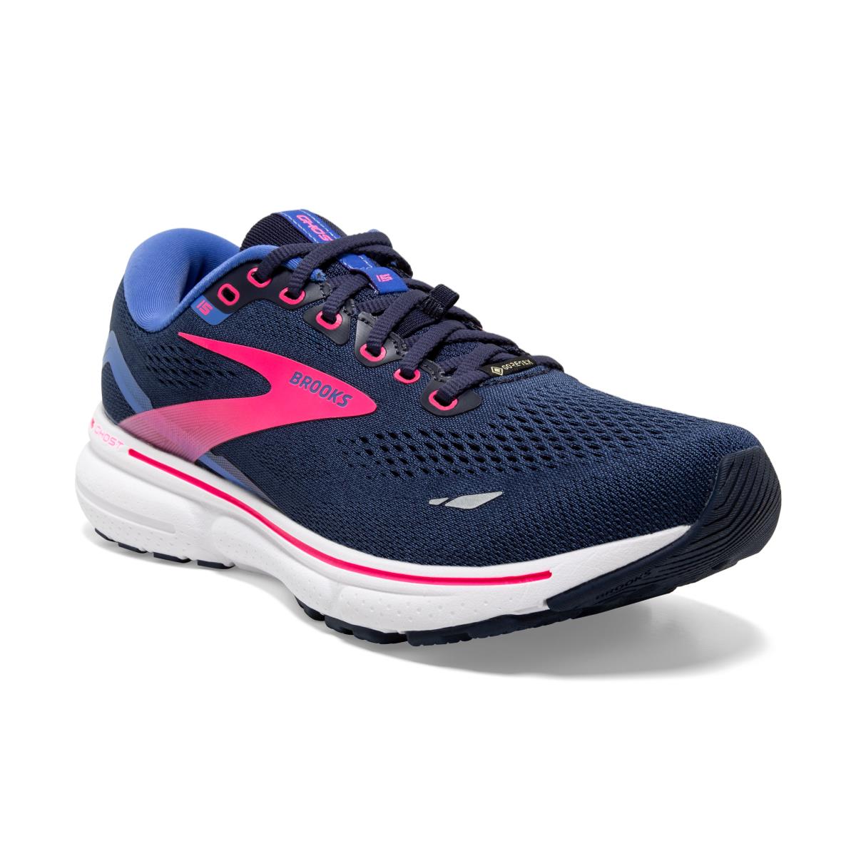 Brooks Ghost 15 Gtx Women`s Road Running Shoes Peacoat/Blue/Pink