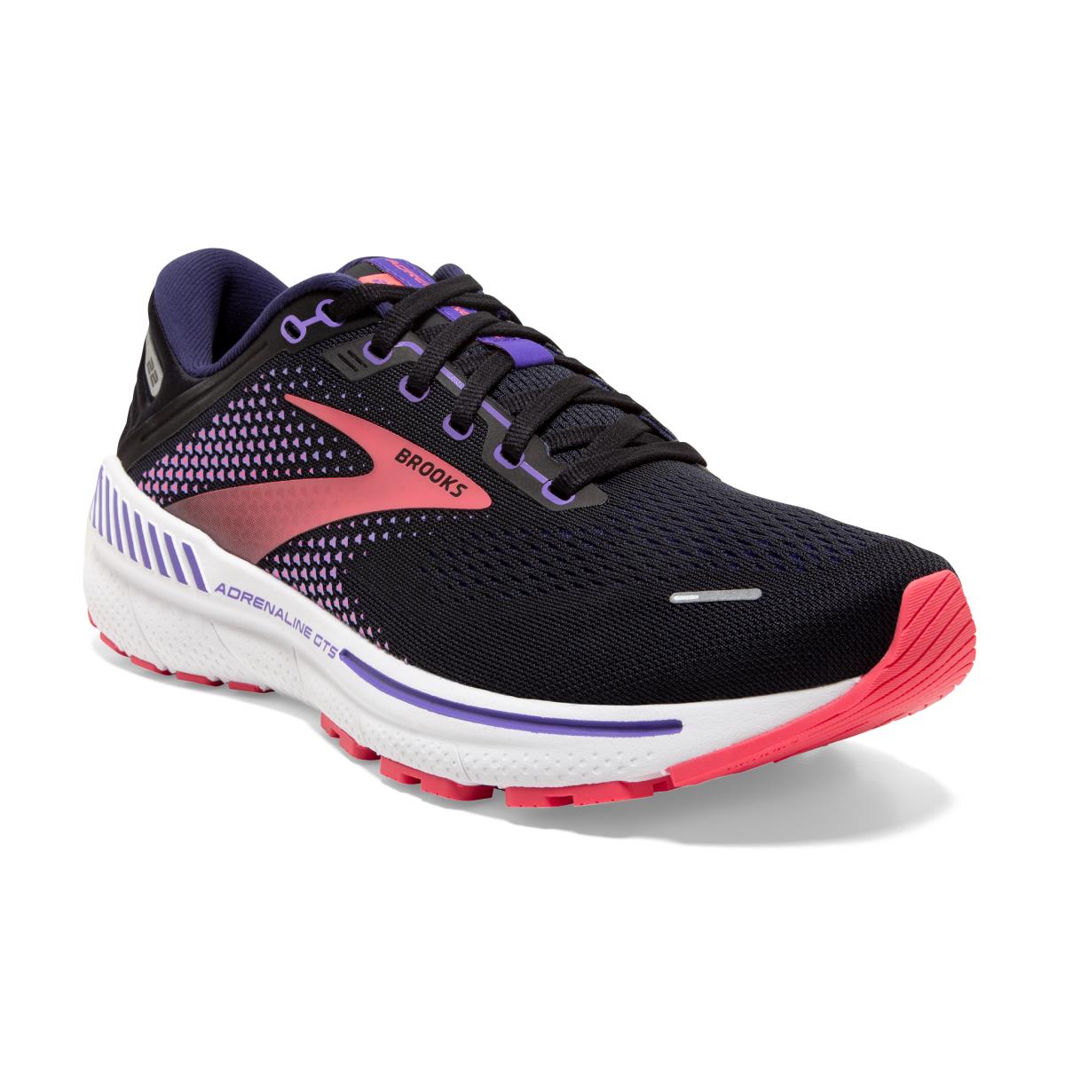 Brooks Adrenaline Gts 22 Women`s Road Running Shoes Black/Purple/Coral