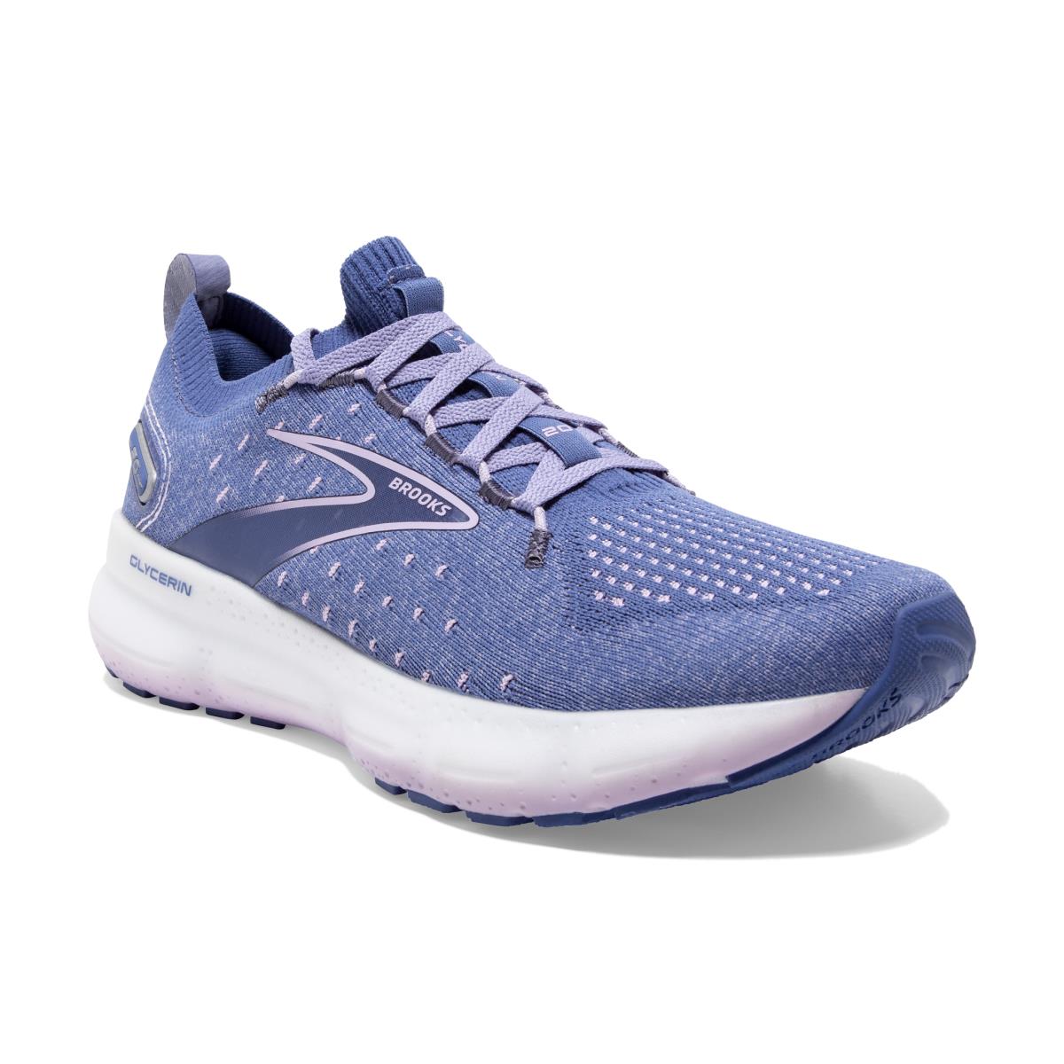Brooks Glycerin Stealthfit 20 Women`s Road Running Shoes Blue/Pastel Lilac/White