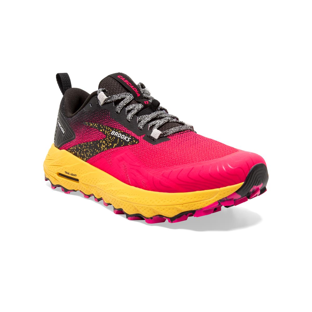 Brooks Cascadia 17 Women`s Trail Running Shoes Diva Pink/Black/Lemon Chrome