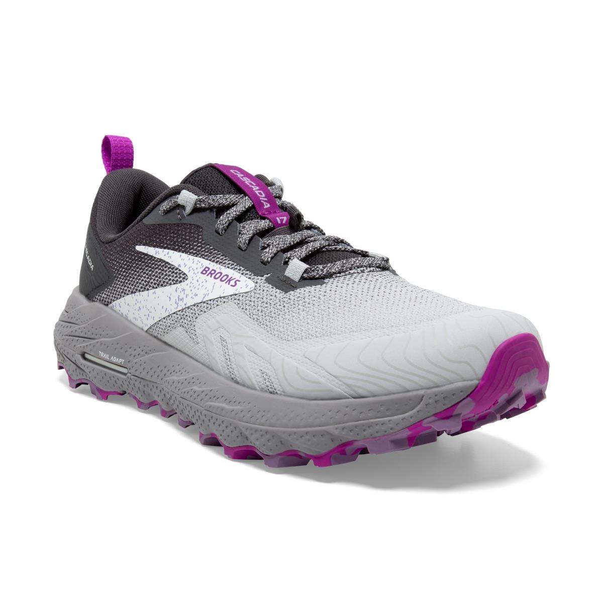 Brooks Cascadia 17 Women`s Trail Running Shoes Oyster/Blackened Pearl/Purple