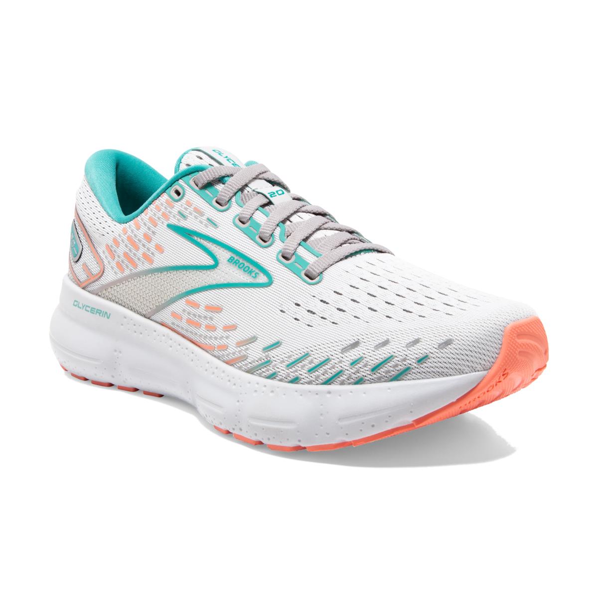 Brooks Glycerin 20 Women`s Road Running Shoes Oyster/Latigo Bay/Coral