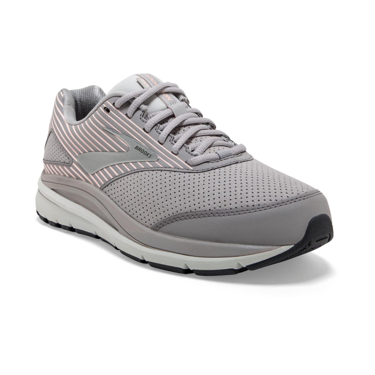 Brooks Addiction Walker Suede Women`s Walking Shoes Alloy/Oyster/Peach