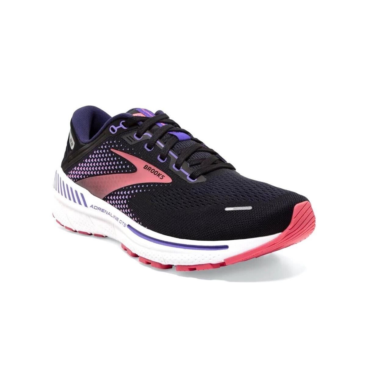 Brooks Adrenaline Gts 22 Women s Sz 9 Narrow Running Shoes Black/purple/coral - Black/Purple/Coral