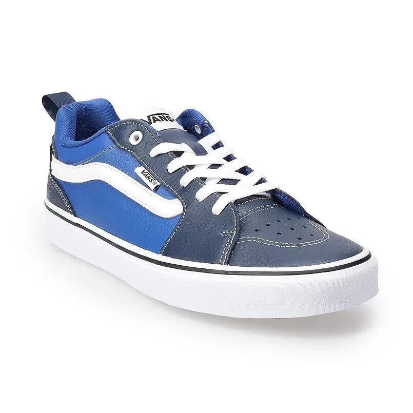 Vans Filmore Men`s Size 10M Leather Sneakers Navy Blue/white