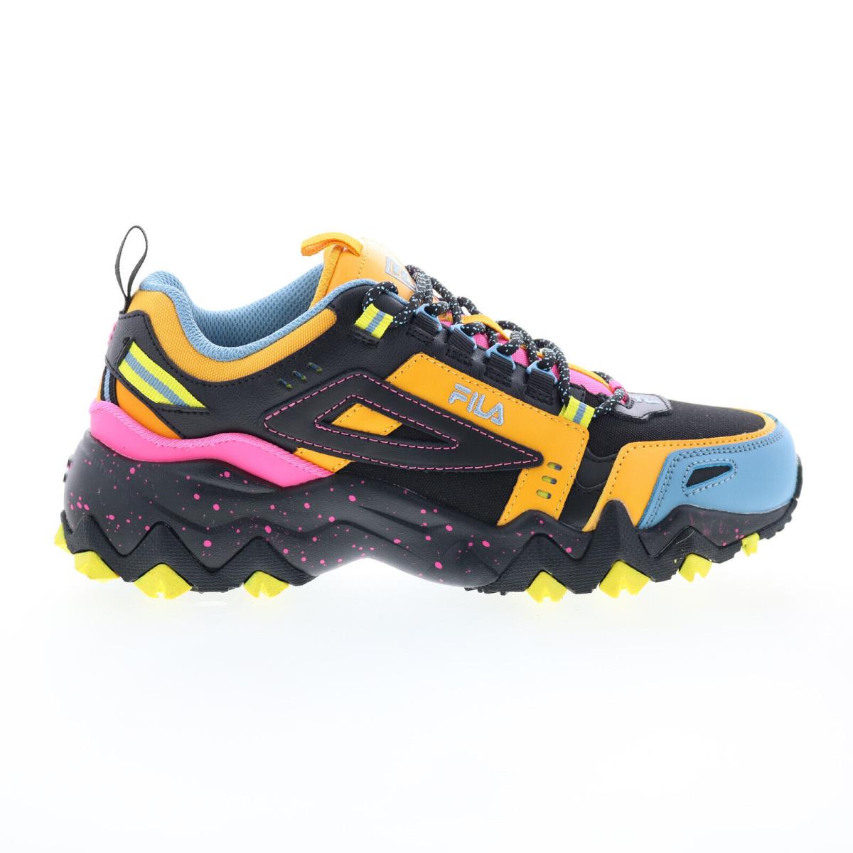 Fila Oakmont Trail 5JM01943-037 Womens Black Leather Athletic Hiking Shoes - Black