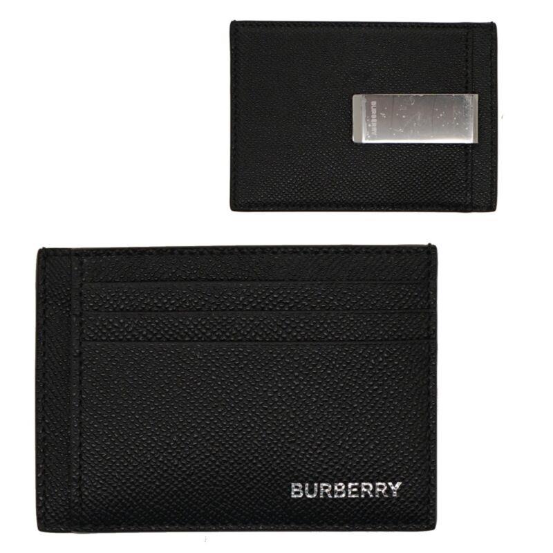 Burberry Chase Business Money Clip Wallet Card Case Embossed Logo