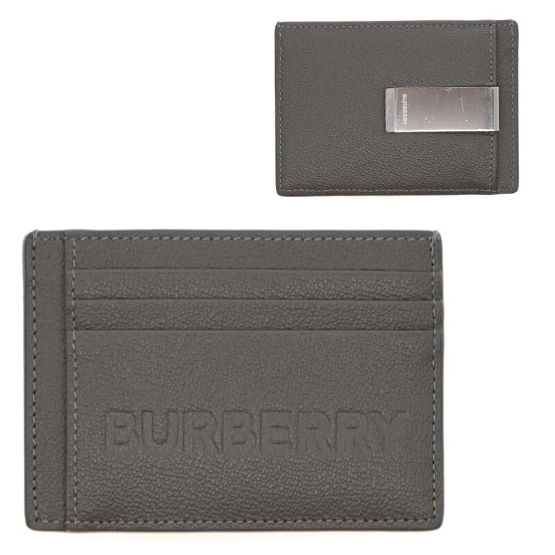 Burberry Chase Money Clip Wallet Card Case Embossed Logo