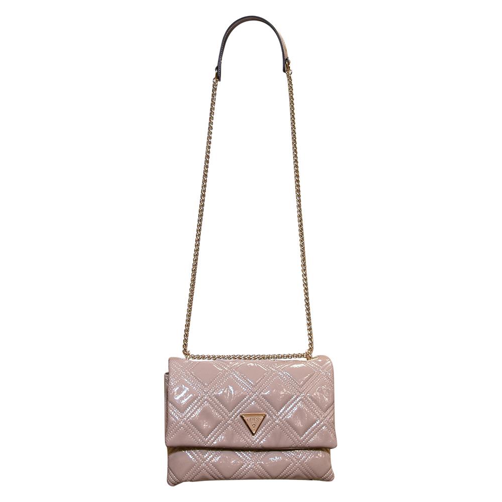 Guess Deesa Women`s Handbag Taupe Patent