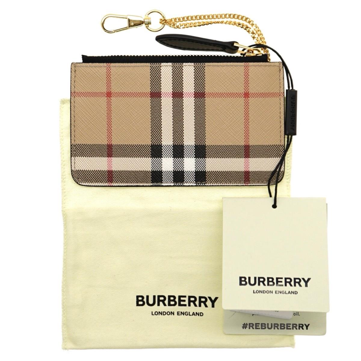 Burberry Kelbrook Small Zip Pouch Wallet Check Coated Canvas