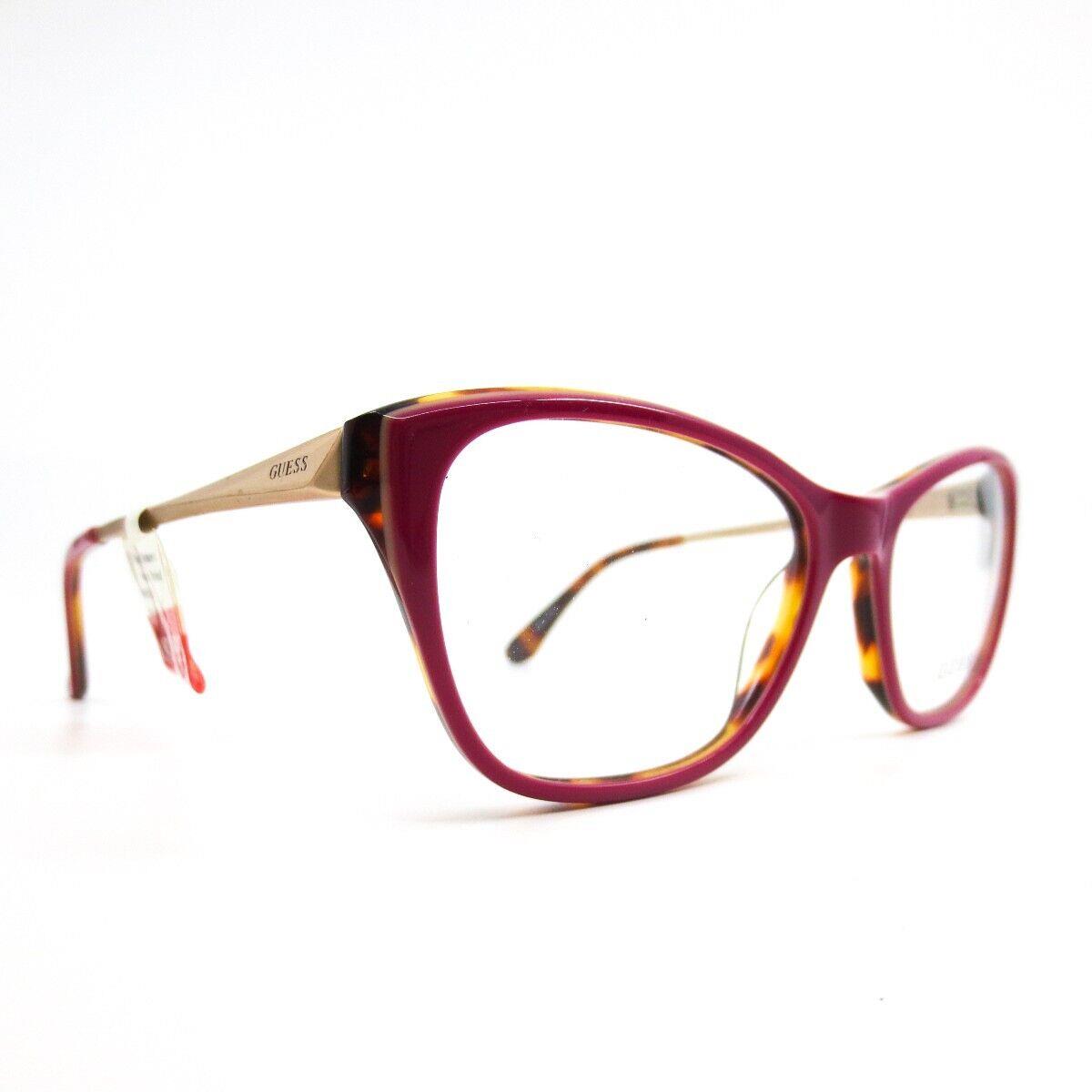 Guess GU2604 068 Eyeglasses Frames Red Gold Cat Eye Full Rim 52-17-135