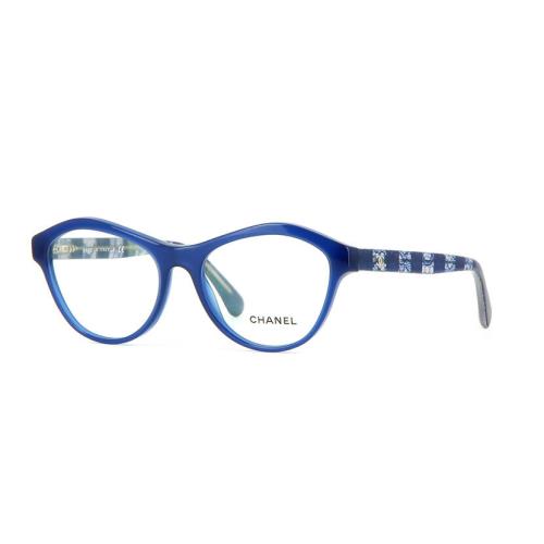 Chanel Womens Eyeglasses 3291 c.1483 Blue Opal Lace Italy 52mm