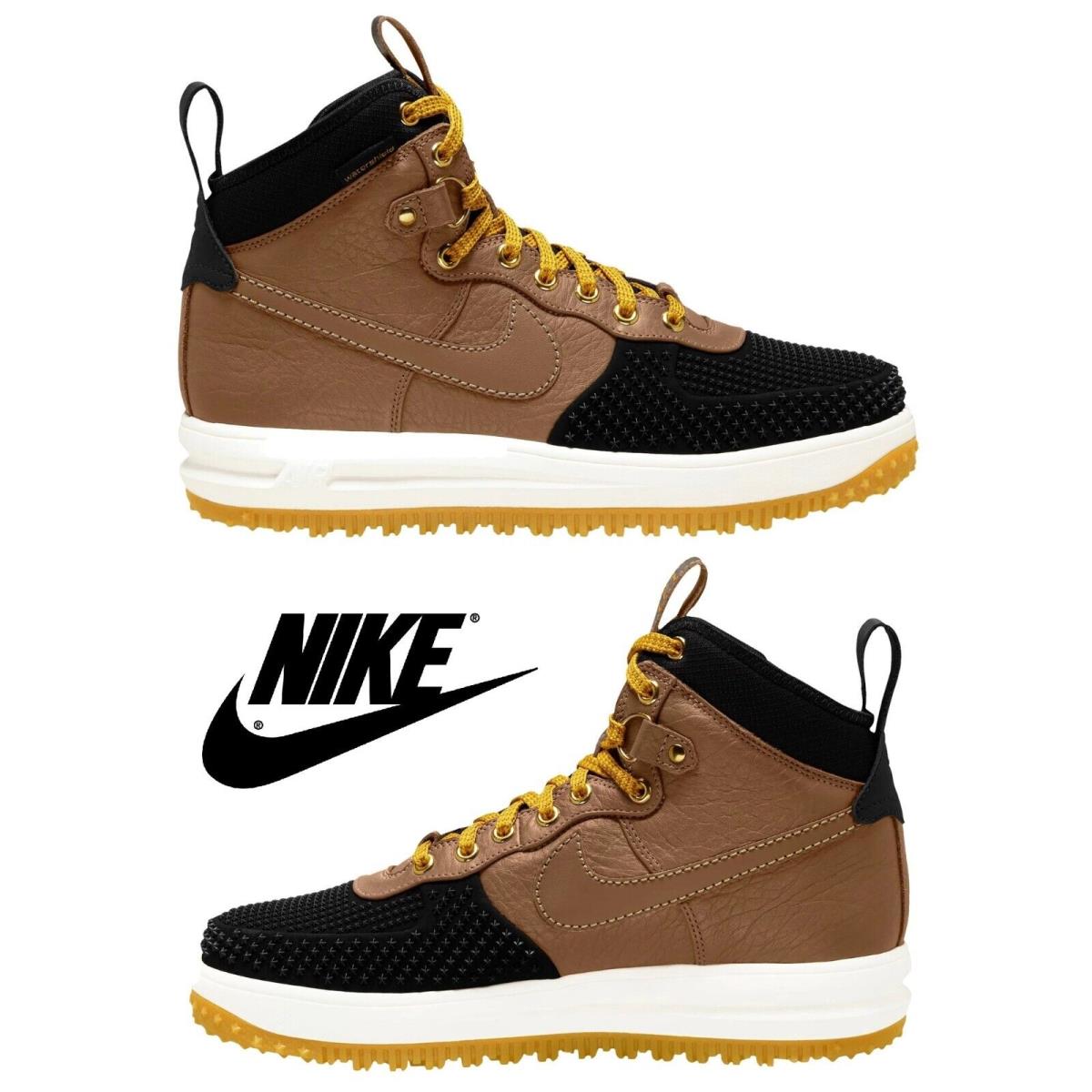 Nike Lunar Force 1 Duckboot Men`s Boots Hiking Water-resistant Shoes Brown Black