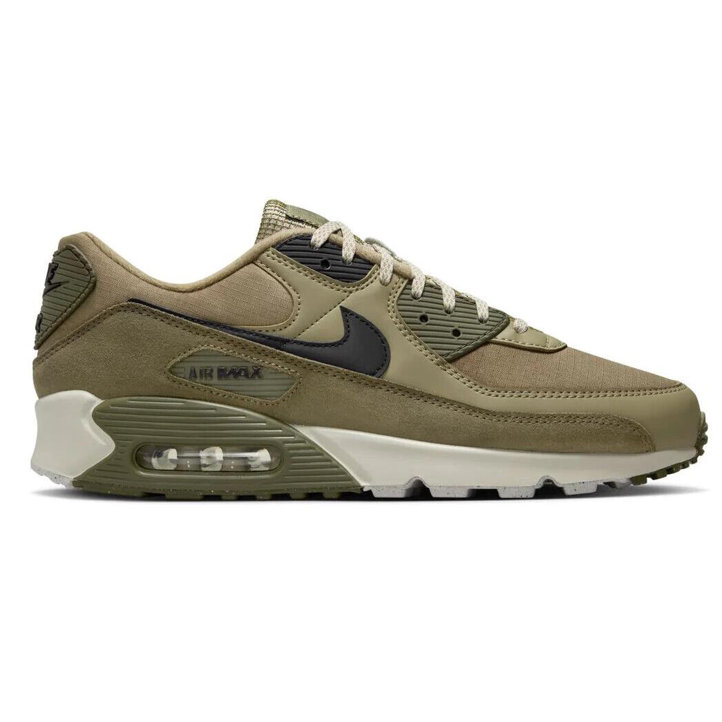 Nike Air Max 90 Men`s Casual Shoes Natural Olive Black US Size 8