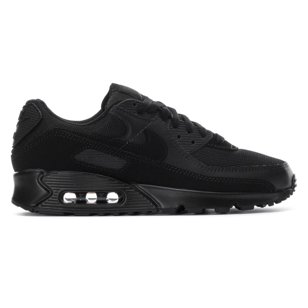 Nike Air Max 90 Men`s Casual Shoes Black Black Black White US Size 9