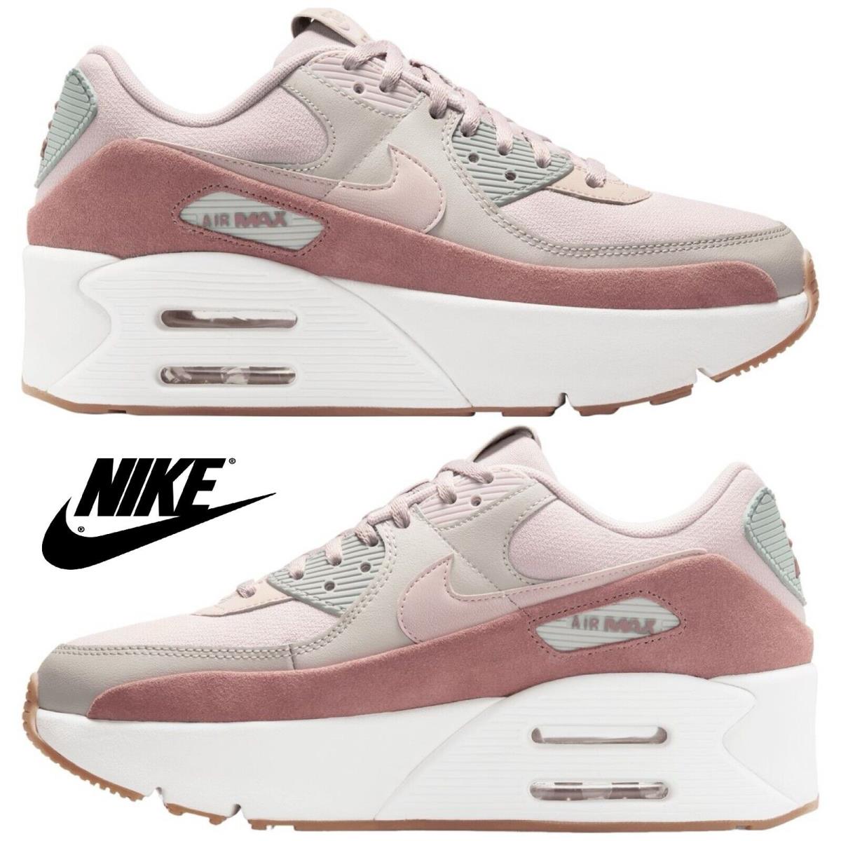 Nike Air Max 90 LV8 Women s Sneakers Casual Shoes Premium Running Sport Gym - Pink, Manufacturer: Light Iron Ore/Platinum Violet