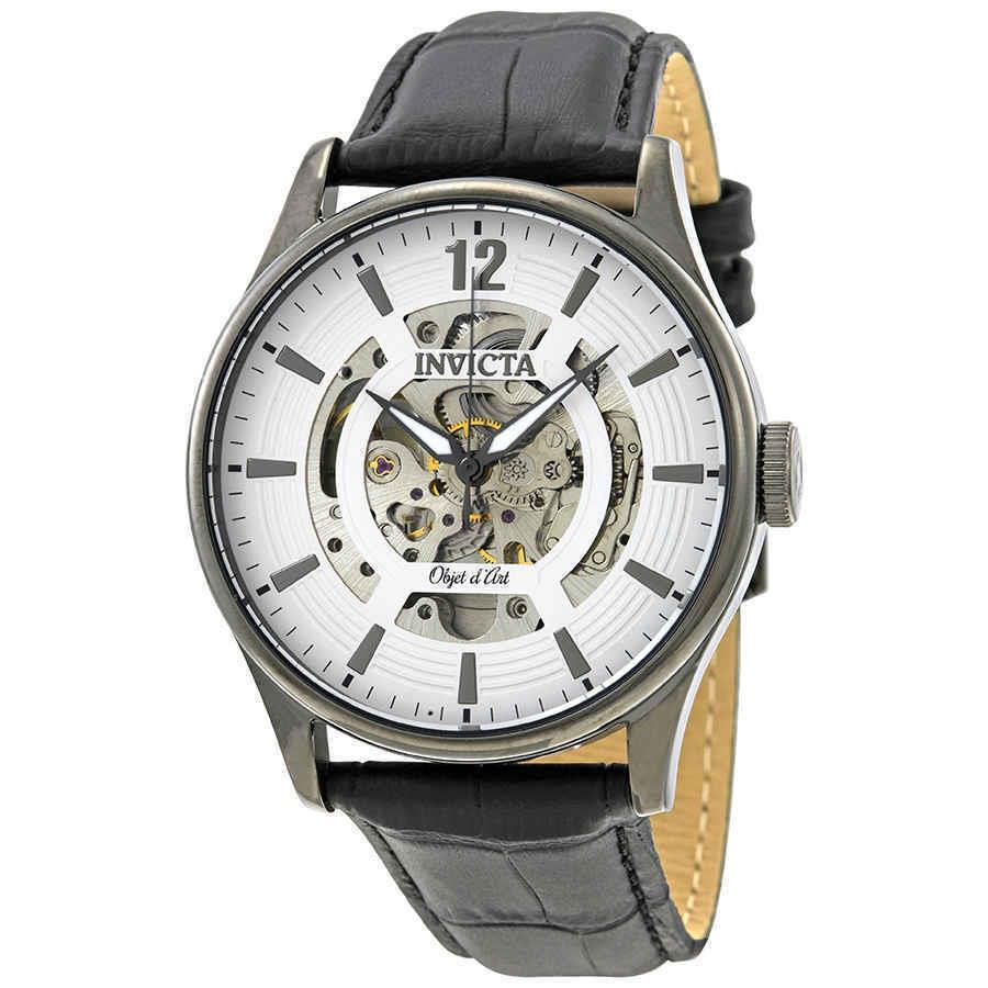 Invicta Objet D Art Automatic White Skeleton Dial Men`s Watch 22597