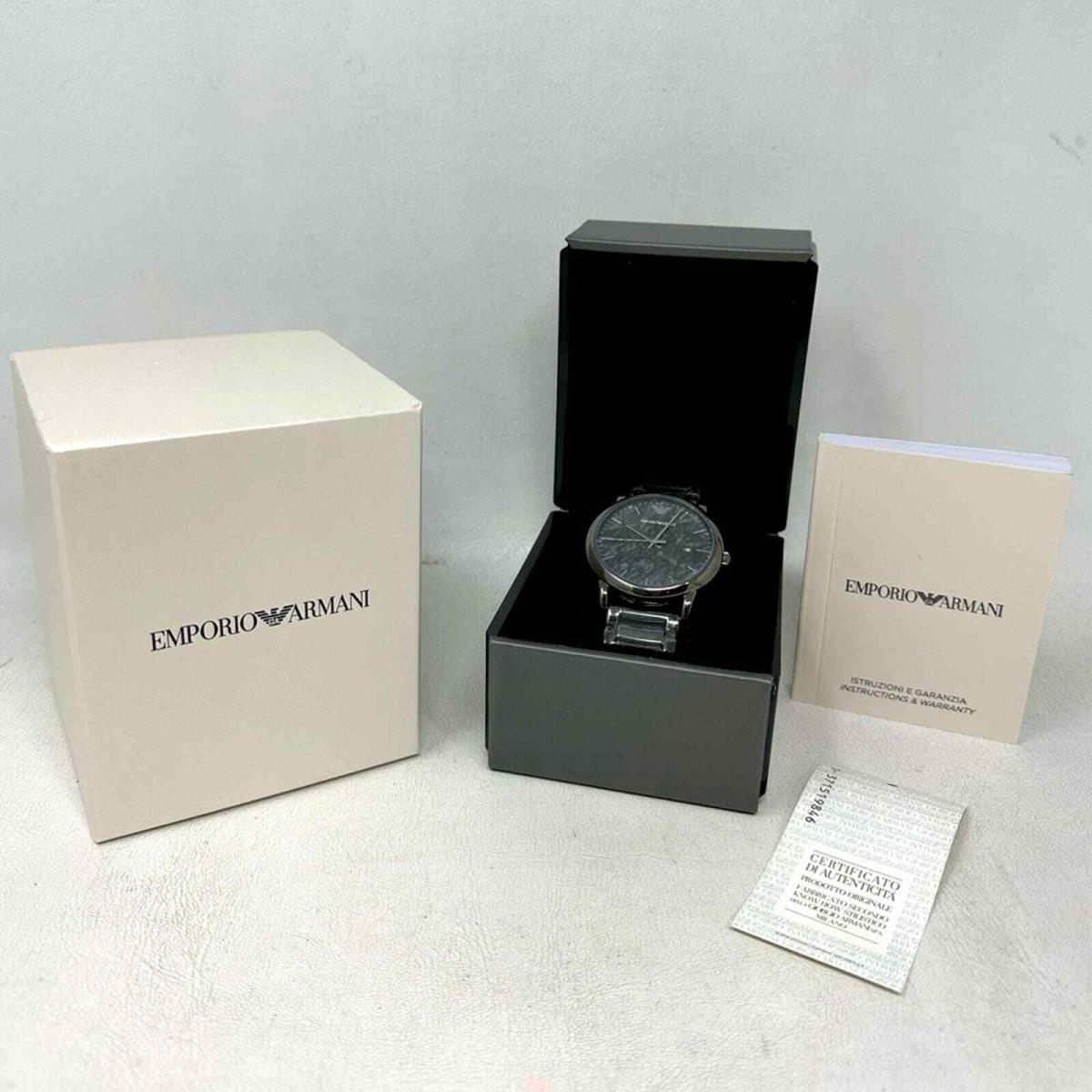 Men`s Emporio Armani AR11155 Luigi Analog Display Quartz Grey Watch