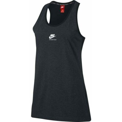 Nike International Running Tank Top Heather Black SM This IS Our Playground