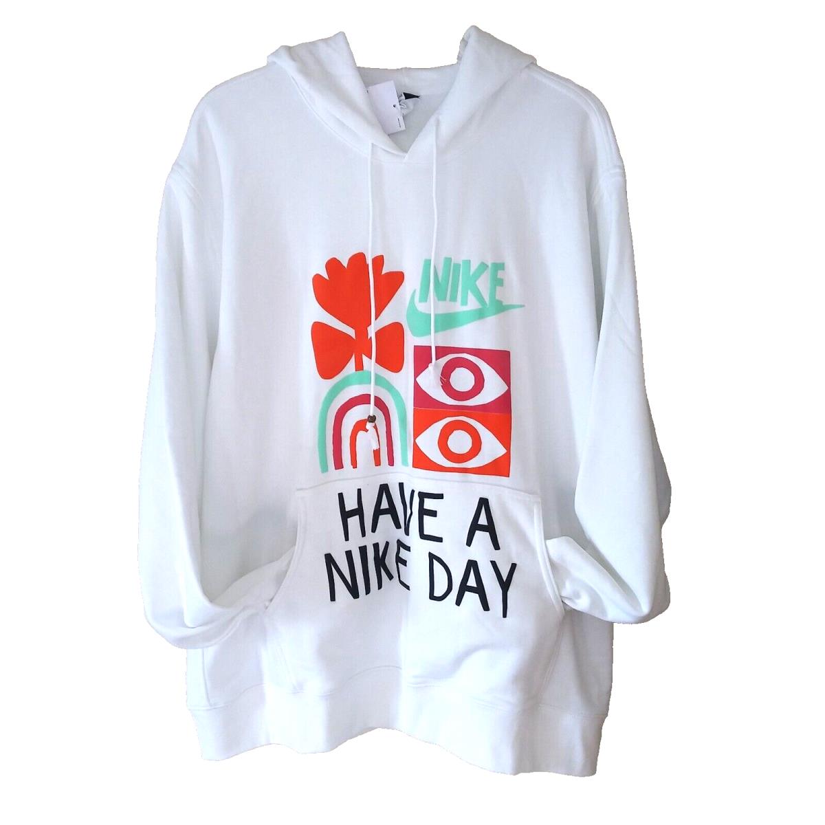 Nike Men`s Hoodie Have A Nike Day Size 3XL White - One Spot - See Photos