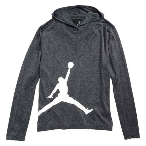 Jordan Jumpman Boys Small Flight Dry Hooded Gray Long Sleeve T-shirt 8-10 yr