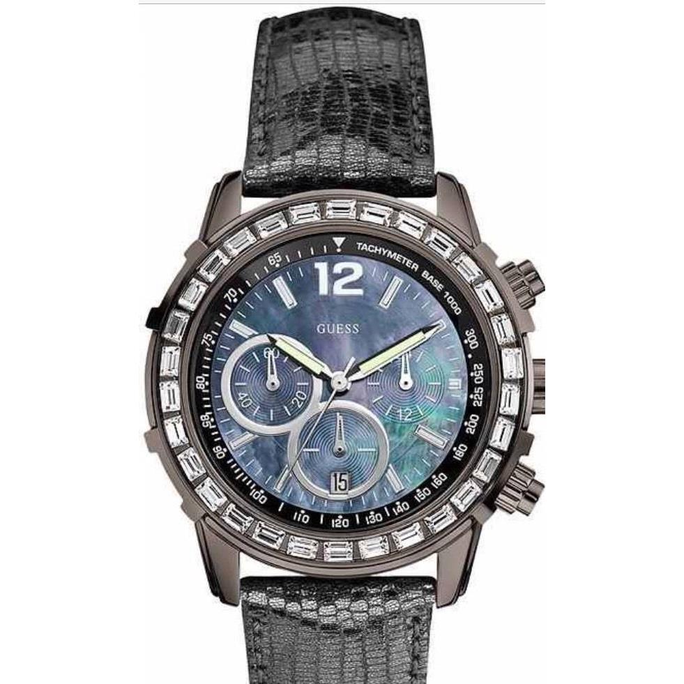 Guess Swarovski Crystal Chronograph Black Chronograph Watch U0017L3