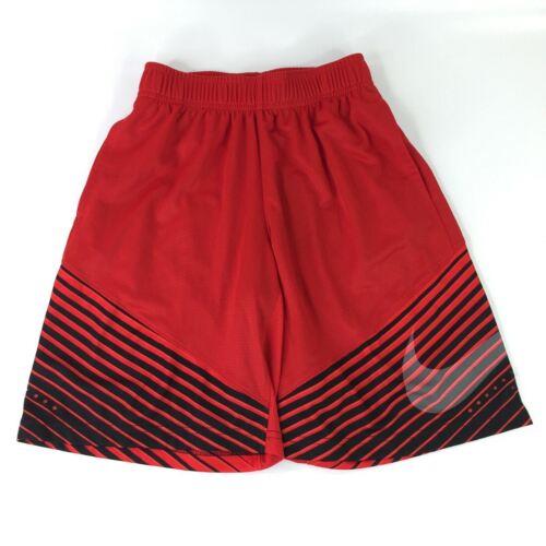 Nike Boys Basketball Shorts Dri Fit Elite Performance Red W Black Stripes XS