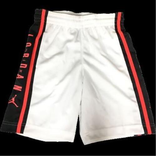 Nike Jordan Jumpman Dri Fit White-black Orange Basketball Shorts Boys 7