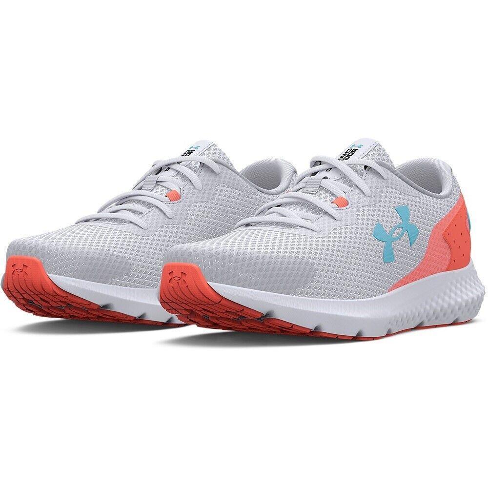 Under Armour 3024888 Women`s UA Charged Rogue 3 Shoes - White/fresco Blue - 7.5