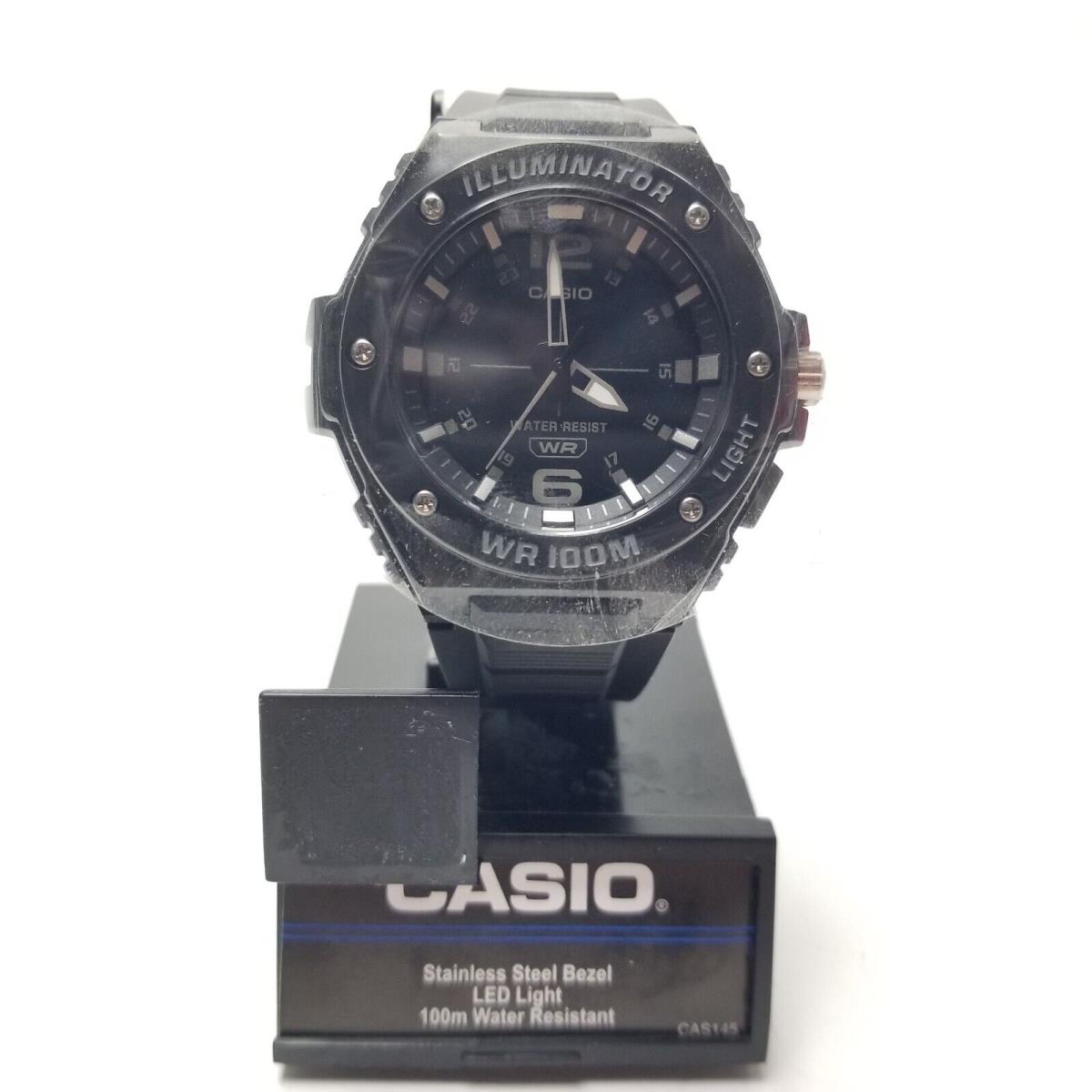 Casio Men`s Black Resin Band Led Light Afterglow Watch 50MM MWA-100HB-1AV