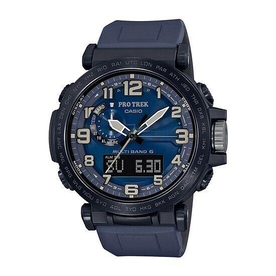 Casio Pro Trek Men`s Blue Resin Band Altimeter Thermometer Watch 51MM PRW6600Y-2