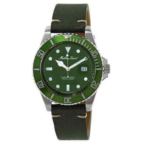 Mathey-tissot Mathey Vintage Quartz Green Dial Men`s Watch H9010ALV - Dial: Green, Band: Green, Bezel: Silver-tone