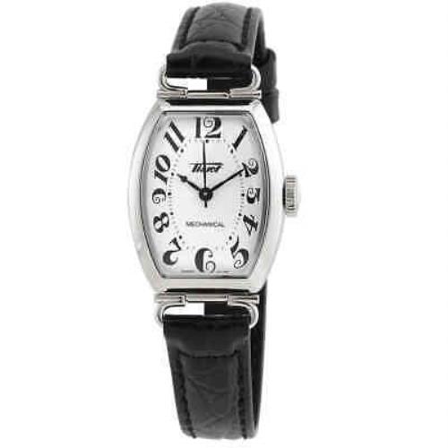 Tissot Heritage Porto Hand Wind White Dial Ladies Watch T128.161.16.012.00 - Dial: White, Band: Black, Bezel: Silver