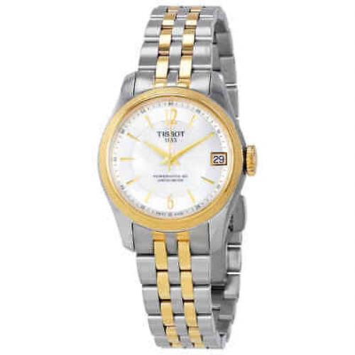 Tissot T-classic Ballade Automatic Mop Dial Ladies Watch T108.208.22.117.00 - Dial: White, Band: Gold, Bezel: Gold