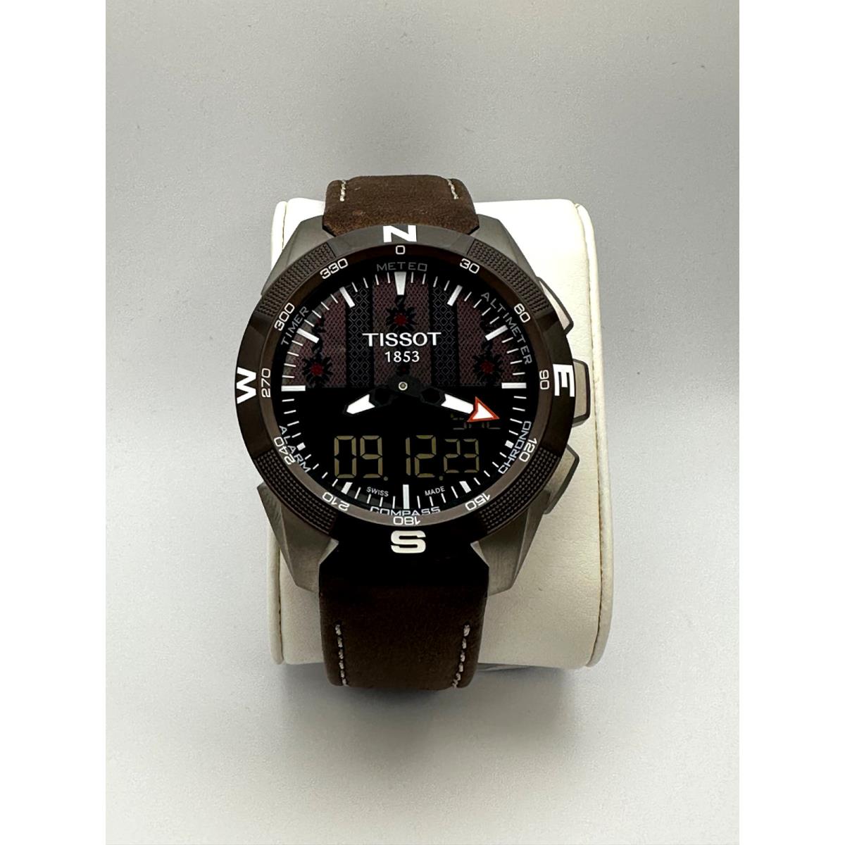 Tissot T-touch Solar Brown Leather Swiss Digital Analog Watch T1104204605100
