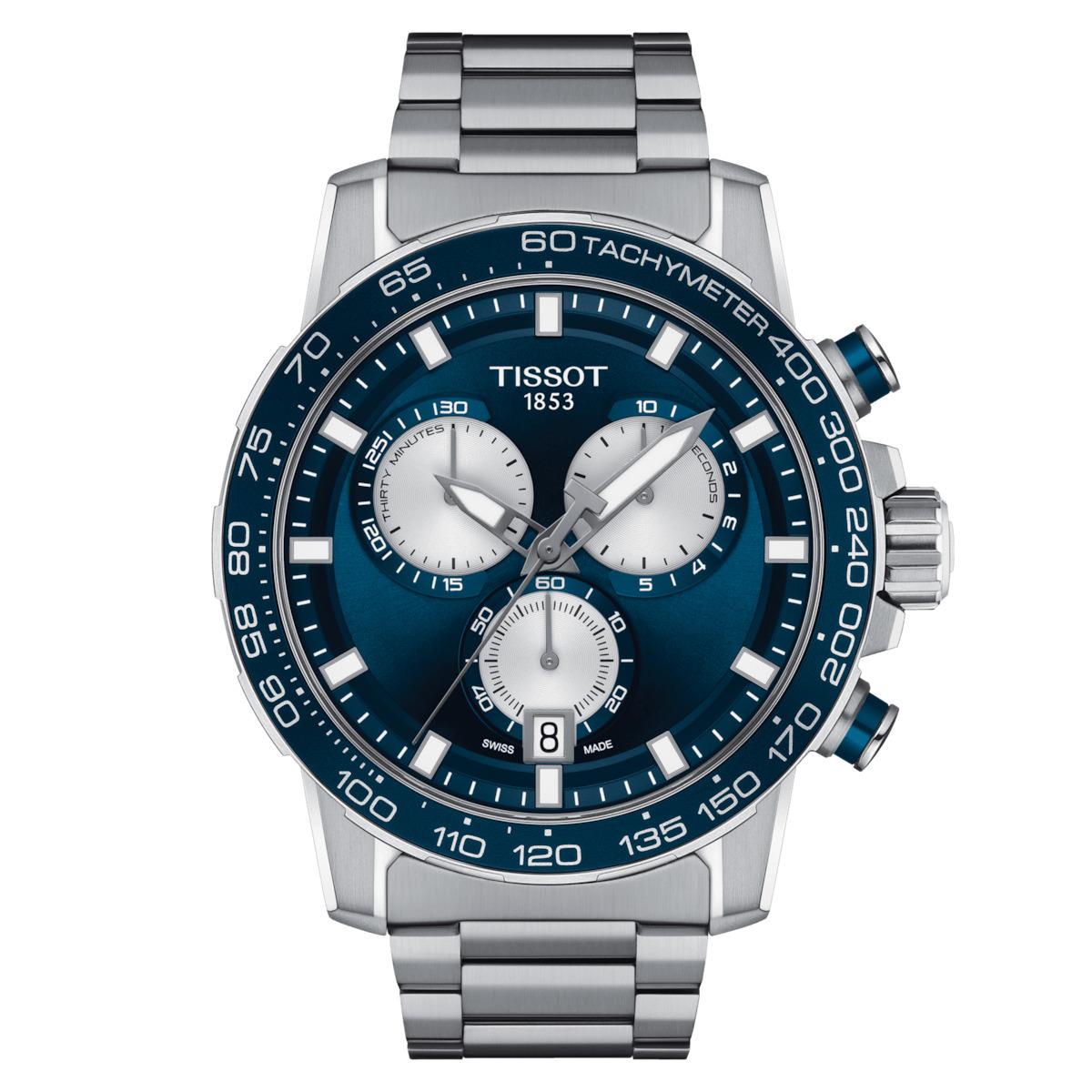 Tissot Supersport Chrono Men`s Watch T125.617.11.041.00 - Dial: Blue, Band: Silver, Bezel: Blue