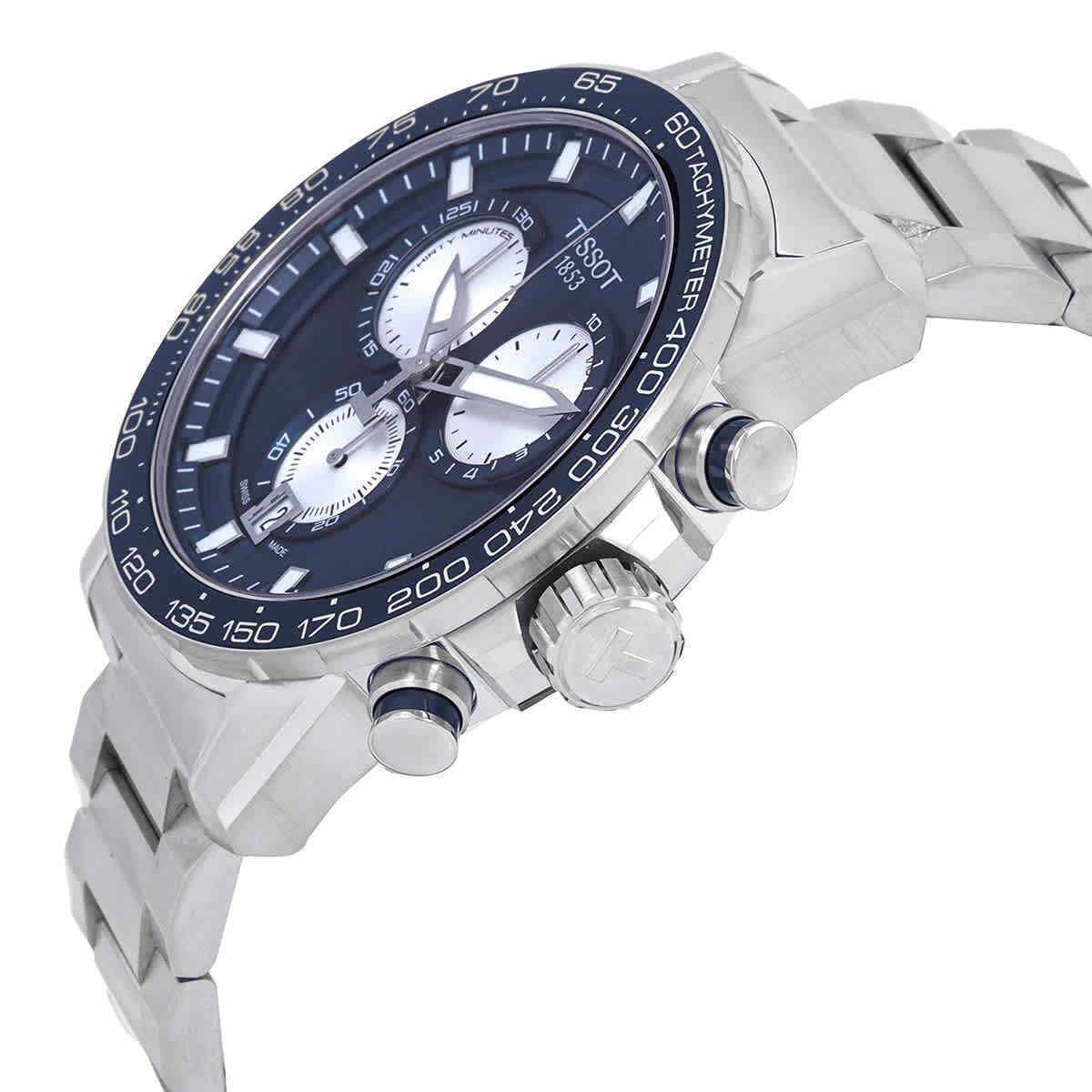 Tissot Supersport Chronograph Quartz Blue Dial Men`s Watch T125.617.11.041.00 - Dial: Blue, Band: Silver, Bezel: Blue