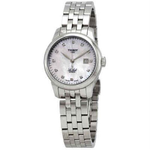 Tissot Le Locle Mop Diamond Dial Automatic Ladies Watch T006.207.11.116.00 - Dial: White, Band: Gray, Bezel: Silver