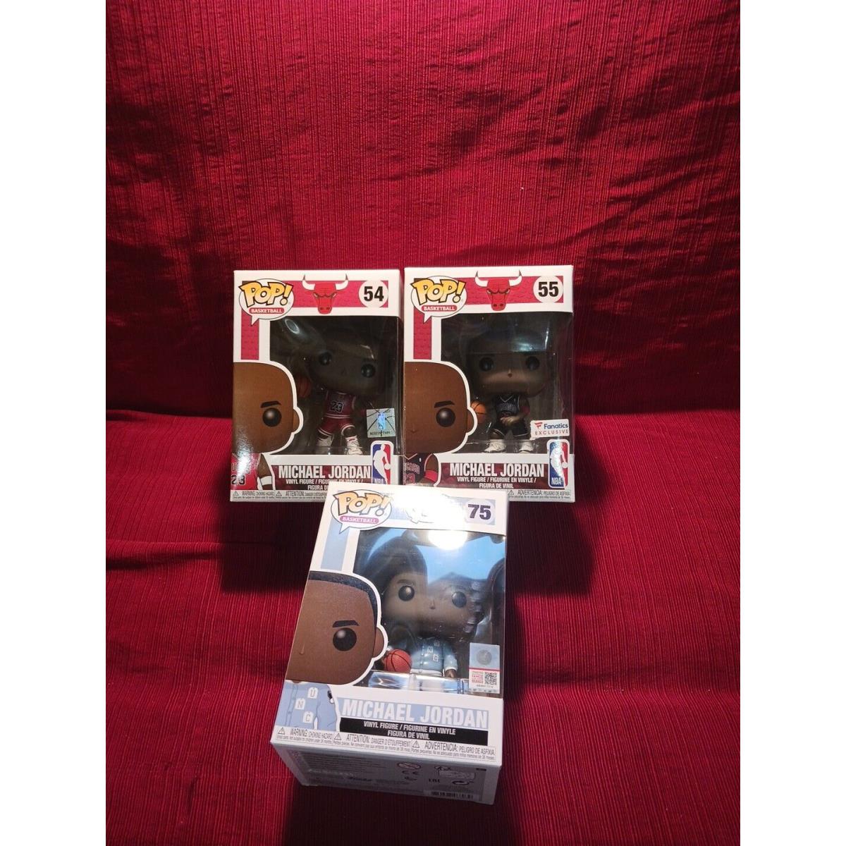 Lot 2 3x Funko Pop Nba Michel Jordan Exclusive 54 55 75 Figure Basketball Rare