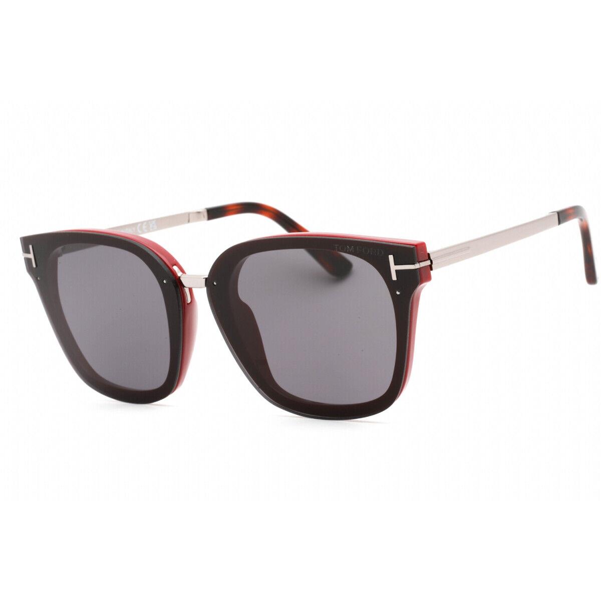 Tom Ford FT1014 71A Shiny Bordeaux / Smoke 68-11-140 Sunglasses