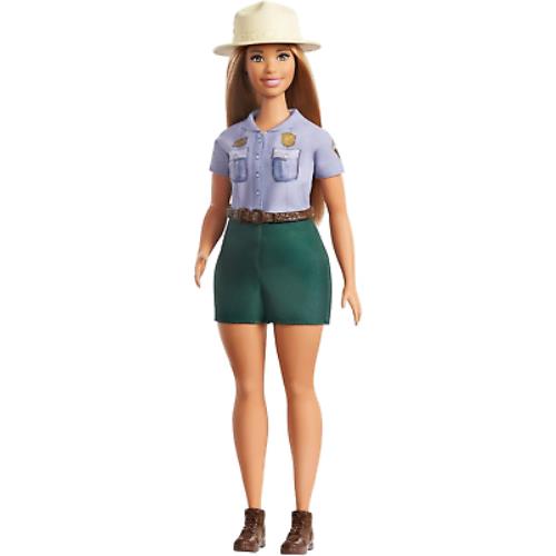 Barbie 12-in Blonde Curvy Park Ranger Doll with Ranger Outfit Including Denim