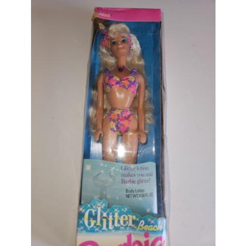 Glitter Beach Barbie Doll w/ Glitter Lotion Bikini 3602 1992 Vintage