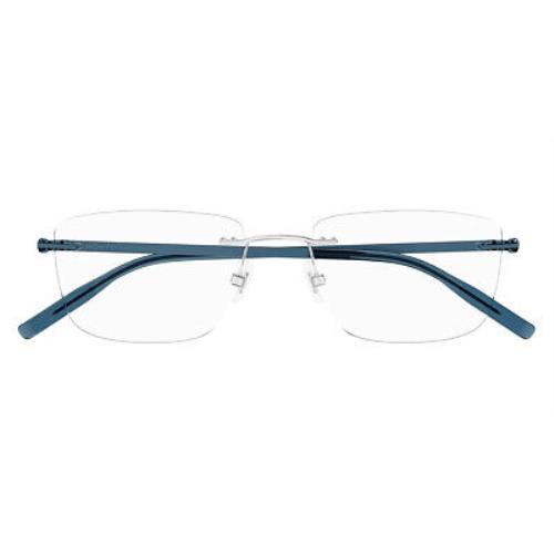 Montblanc MB0281O Eyeglasses Men Silver/blue Square 53mm