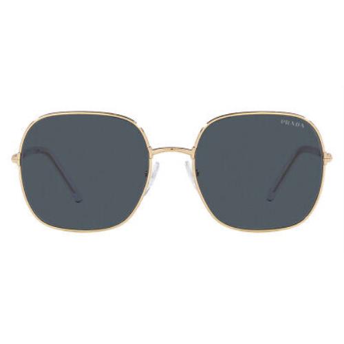 Prada PR 67XS Sunglasses Pale Gold Transparent Dark Gray 58mm
