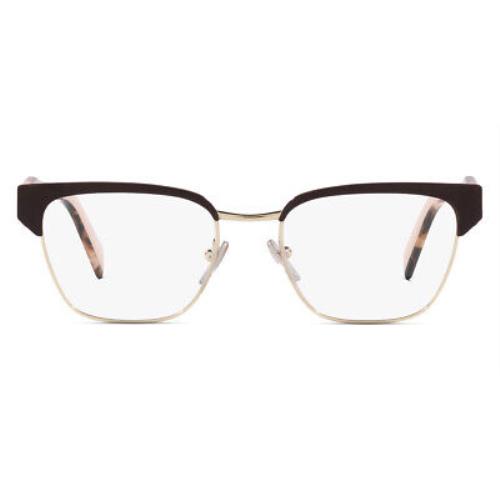 Prada PR 65YV Eyeglasses Women Brown/pale Gold Irregular 53mm