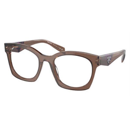Prada PR Eyeglasses Women Transparent Brown 54mm
