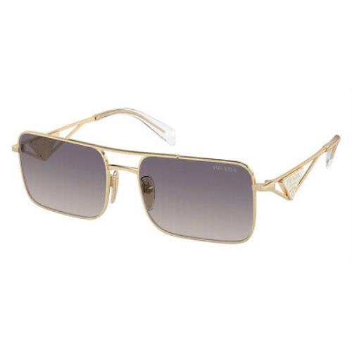 Prada PR Sunglasses Pale Gold / Gradient Blue Mirrored Silver